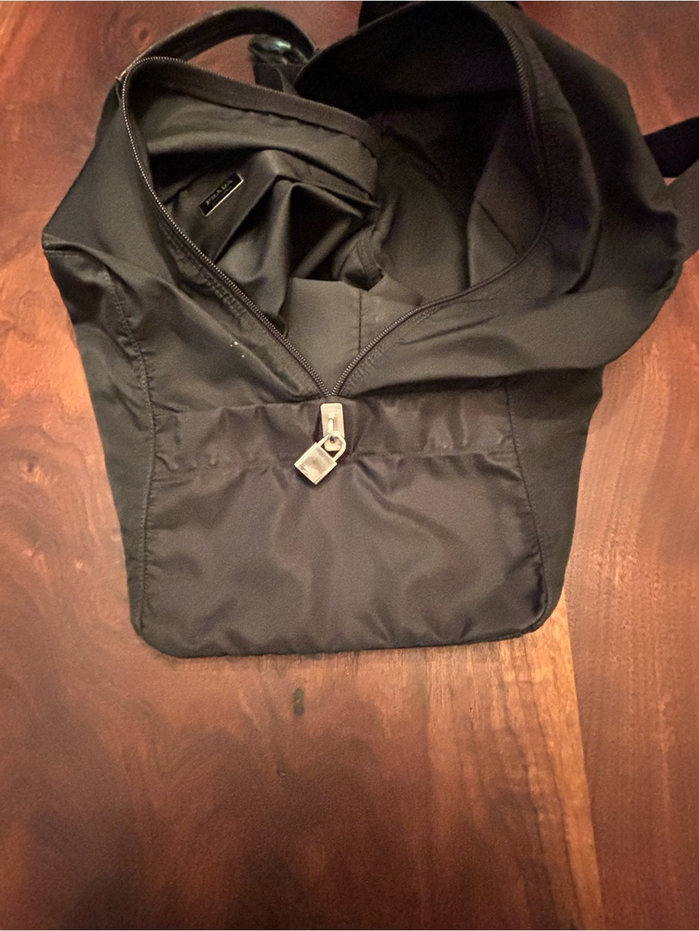 Prada Black Nylon Satchel with Triangle Logo - Picture 11 of 15